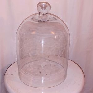 11" Dome bell vase jar cloche with knob